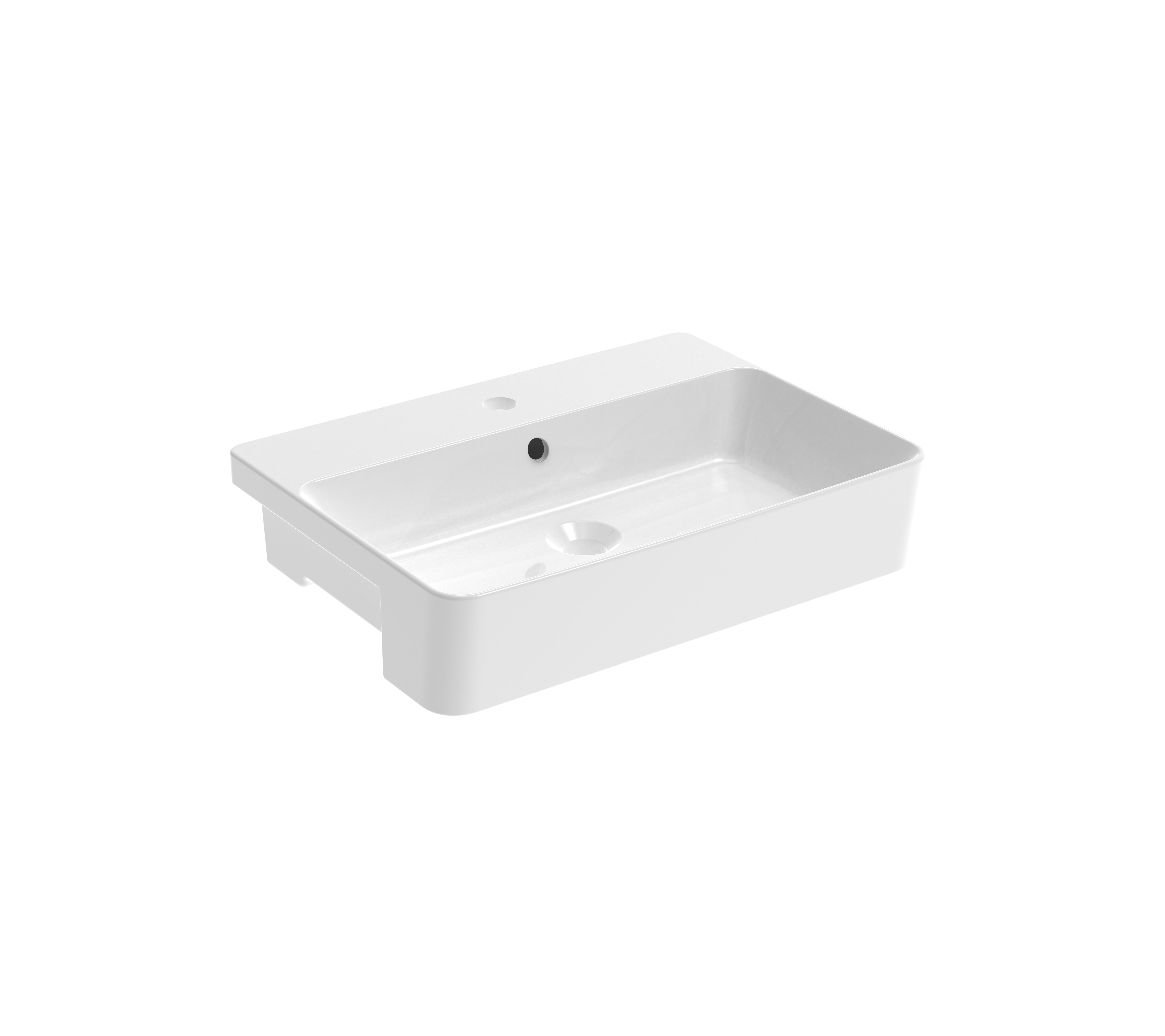 Saneux Sienna 56x41cm Square Semi-recessed Washbasin 1th SI056SSR