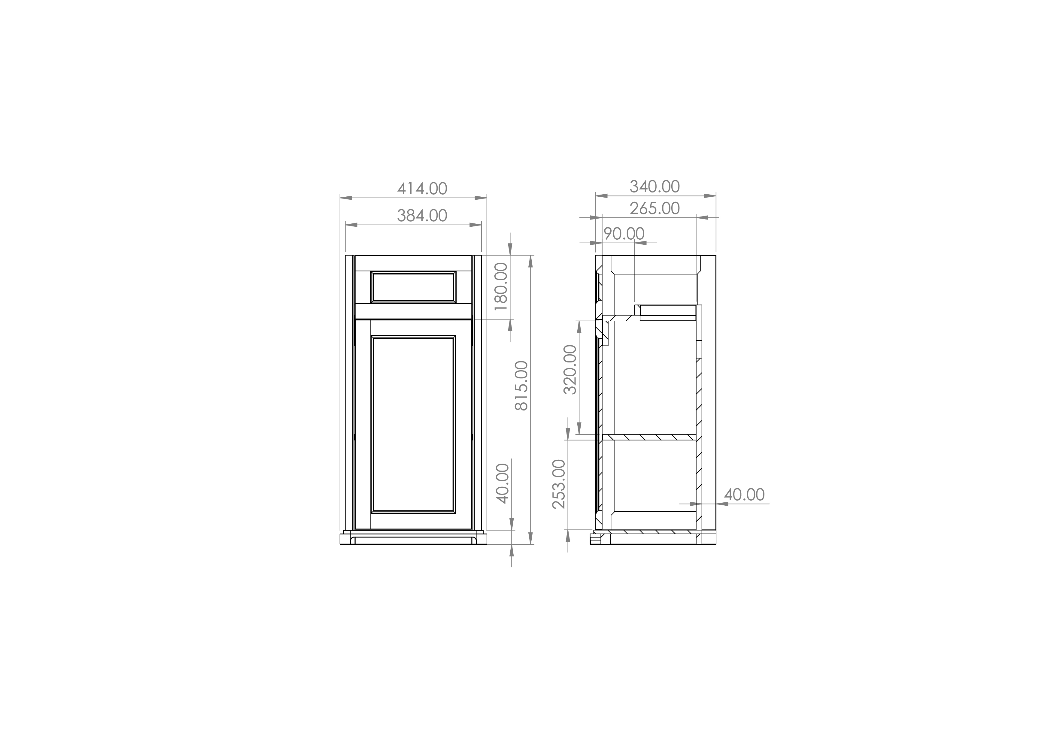 SOFIA 40cm 1 door floor standing unit - Prussian Blue